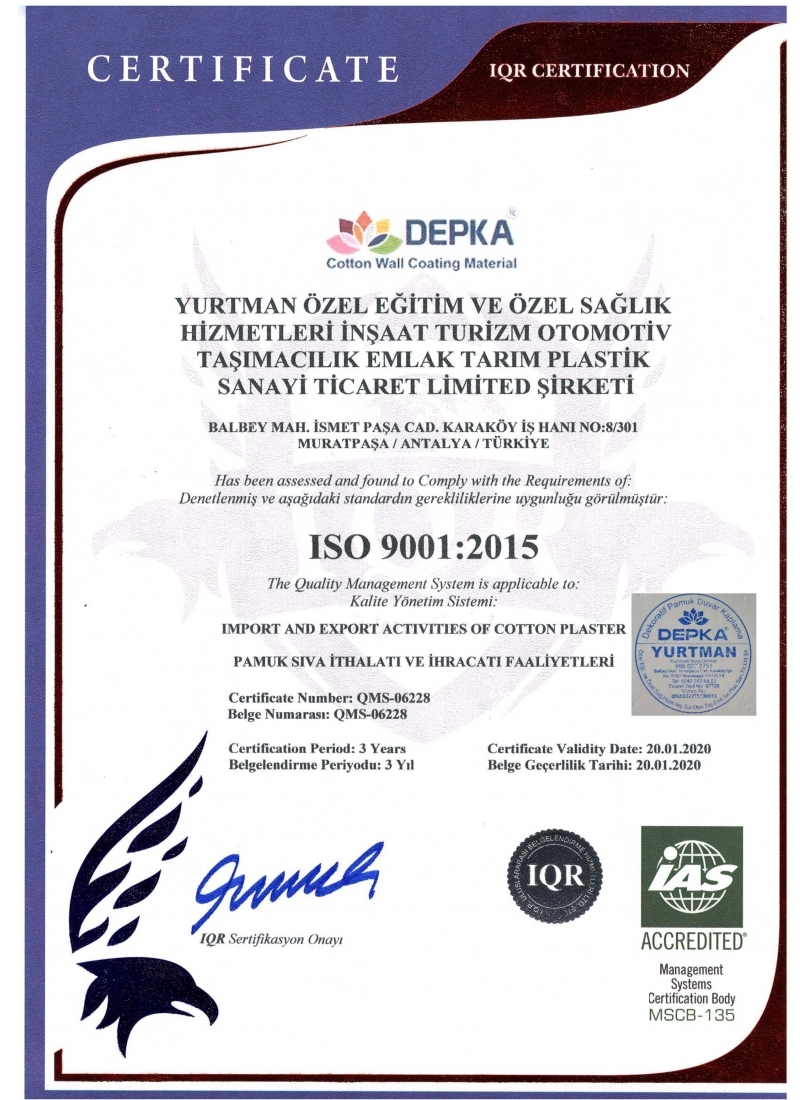 Depka Pamuk Sıva ISO 9001